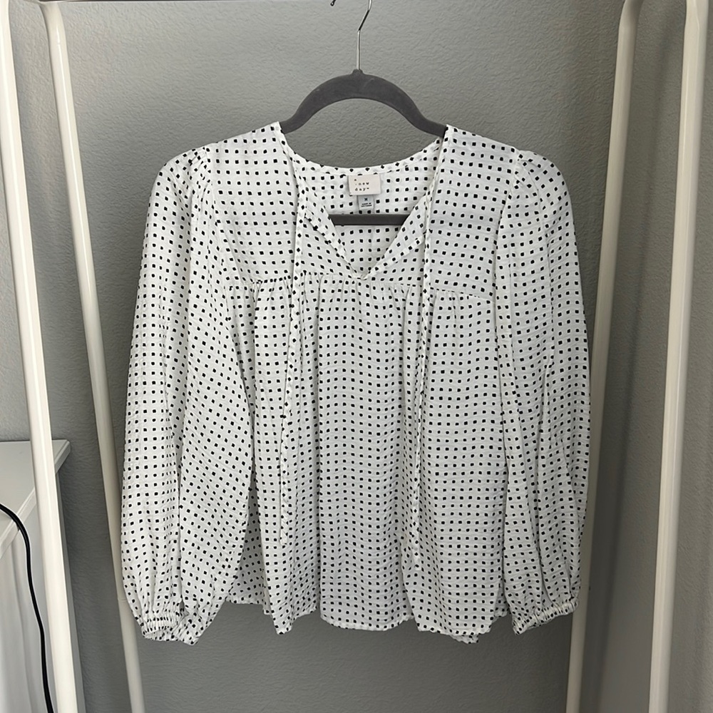 Black and White Polka Dot Blouse